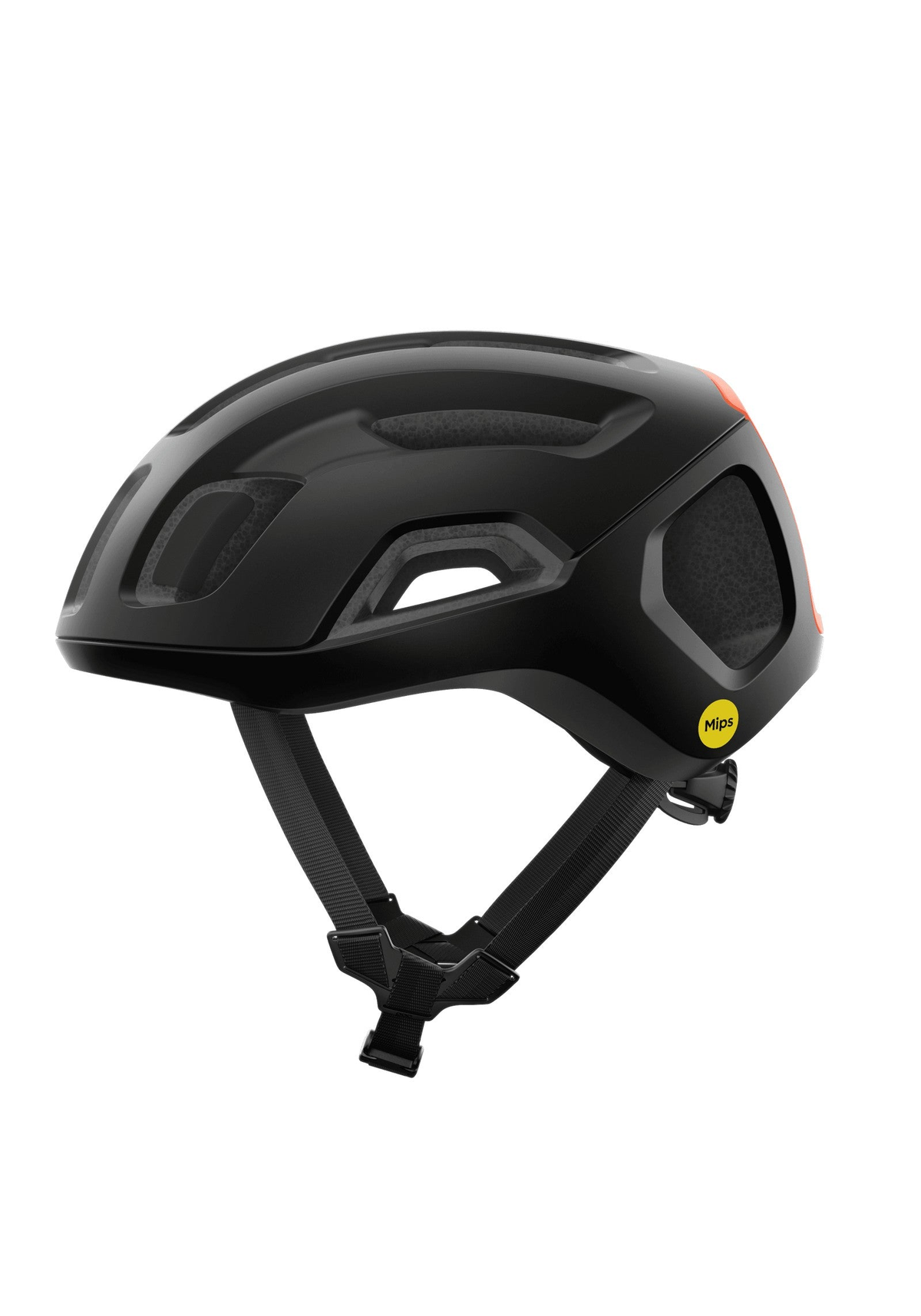 POC Ventral Air MIPS Cycling Helmet, Uranium Black Matt/Fluorescent Orange Matt