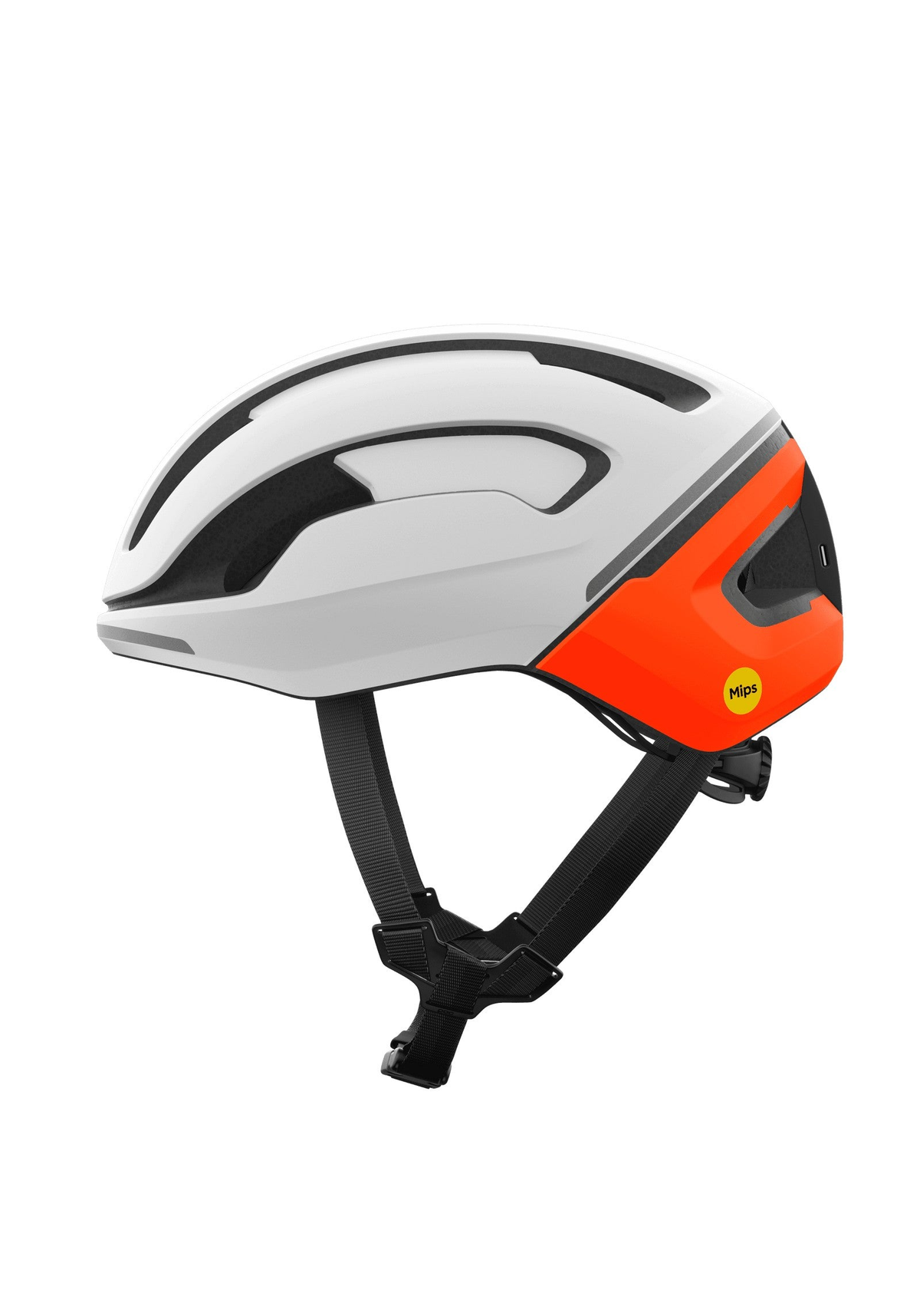 POC Omne Beacon Mips Commute Bike Helmet, Hydrogen White/Fluorescent Orange Matt