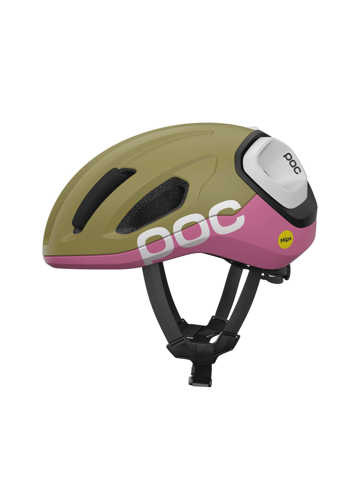 POC Amidal Cycling Helmet, Olivine Green Matt/Thulite Pink Matt