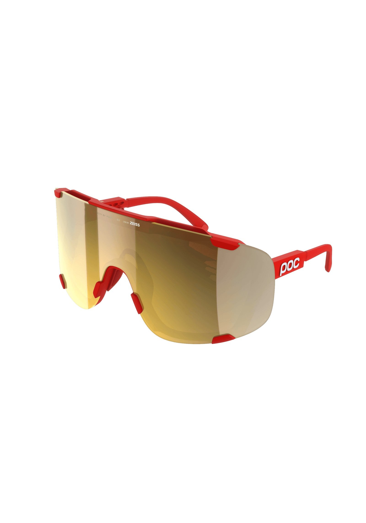 POC Devour Bike Sunglasses + Extra Lens, Prismane Red/Clarity Road/Partly Sunny Gold