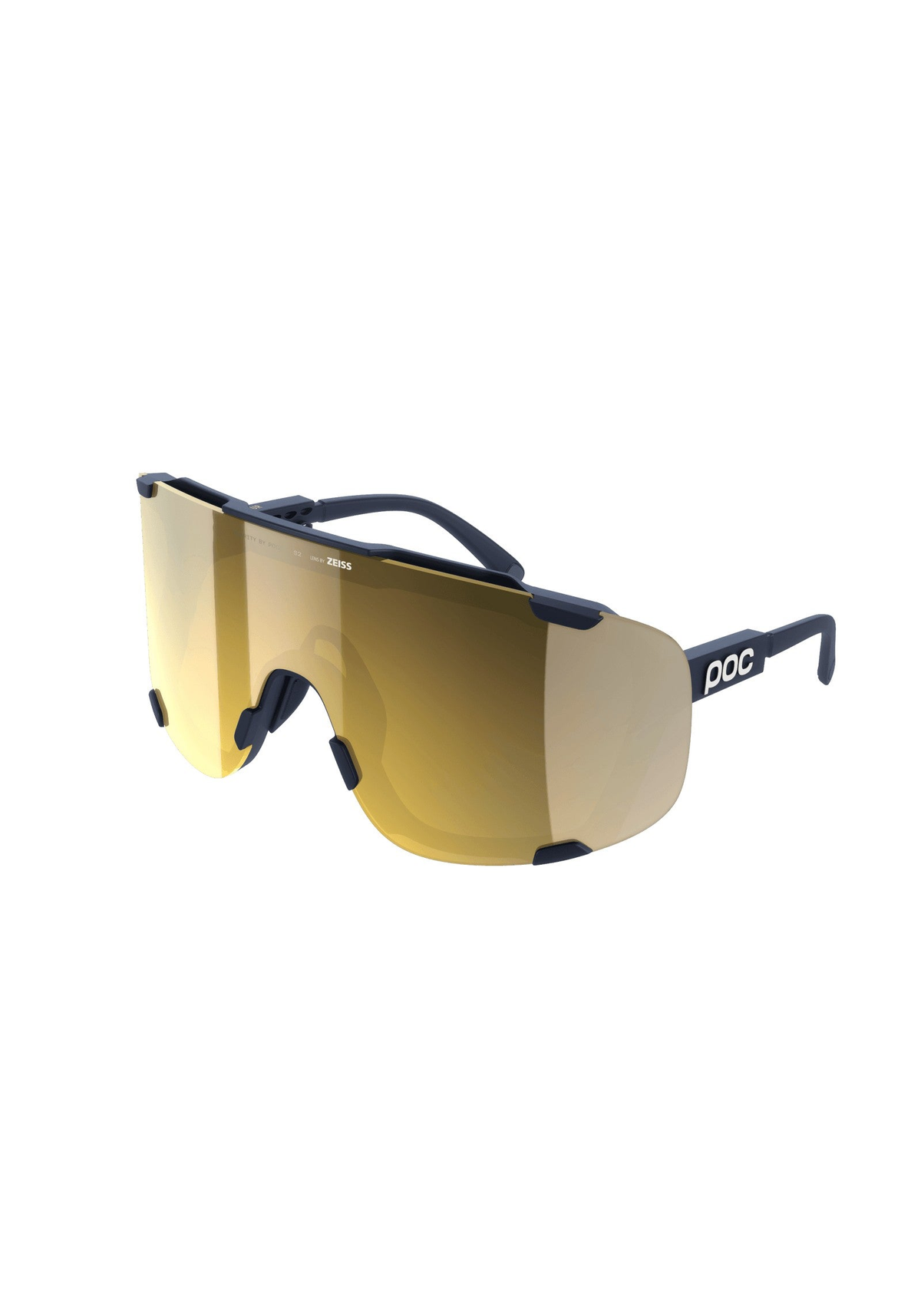POC Devour Bike Sunglasses + Extra Lens, Apatite Navy/Clarity Road/Partly Sunny Gold