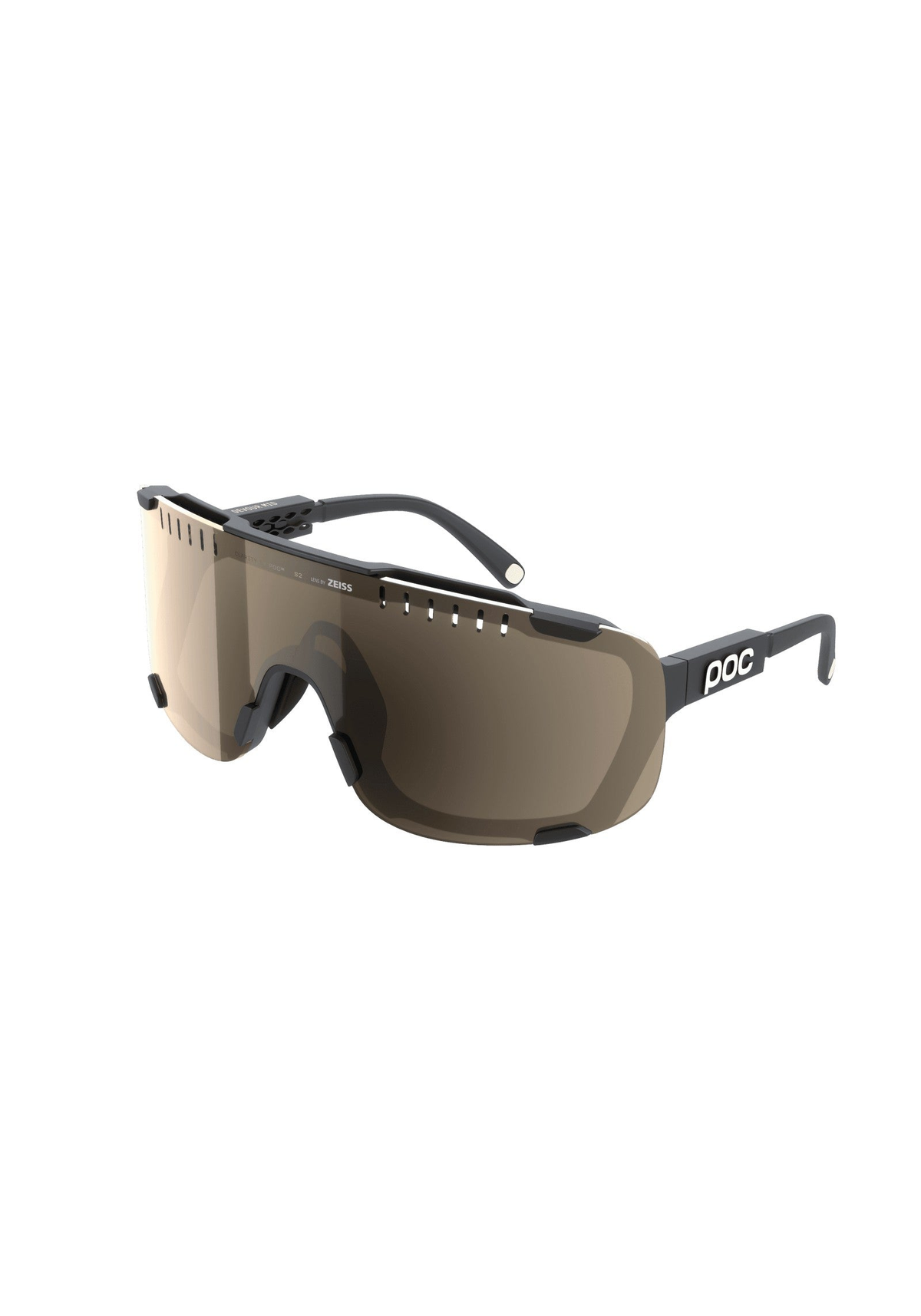 POC Devour Mid Bike Sunglasses, Uranium Black/Clarity Trail/Partly Sunny Silver Cat. 2
