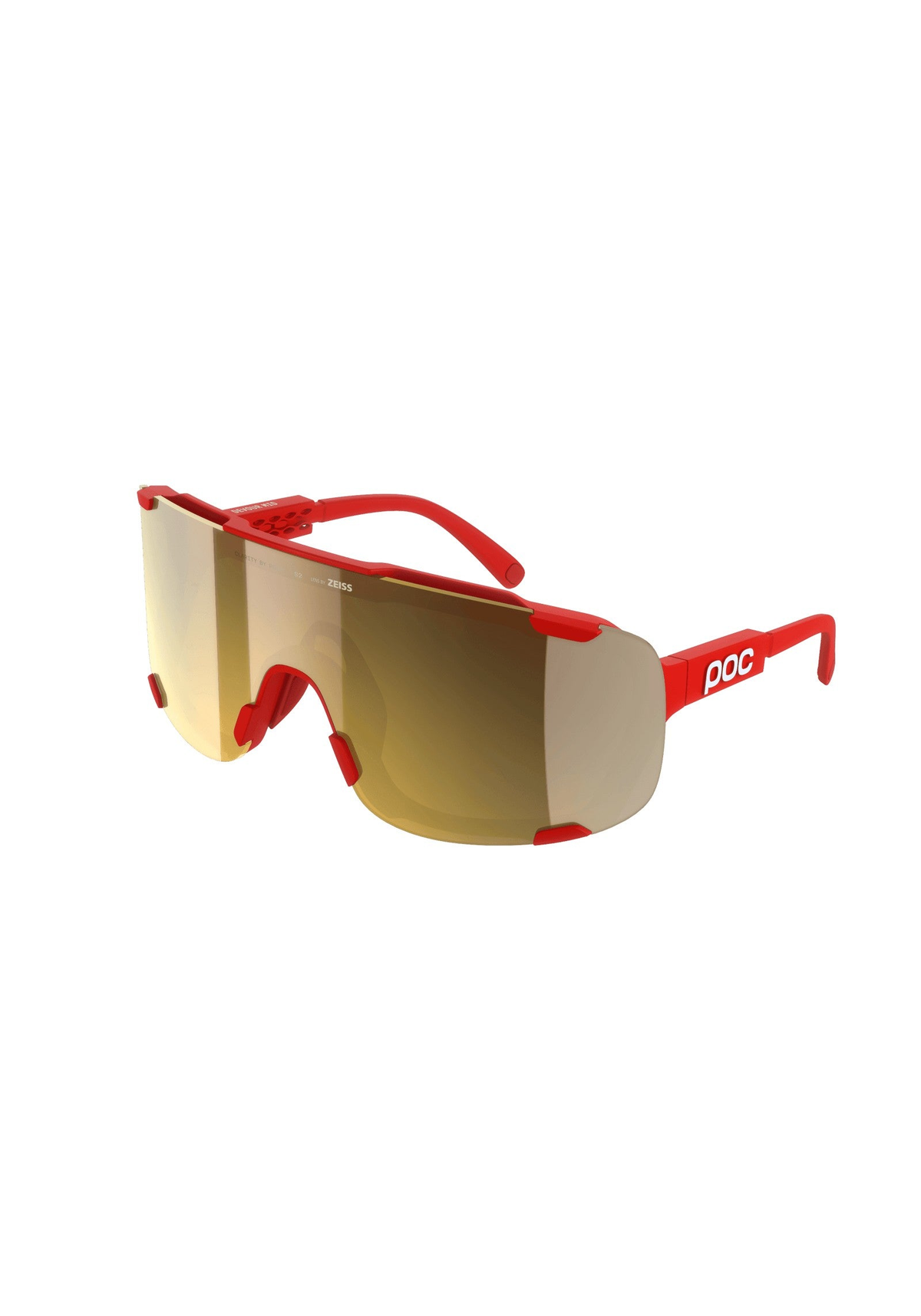 POC Devour Mid Bike Sunglasses, Prismane Red/Clarity Road/Partly Sunny Gold