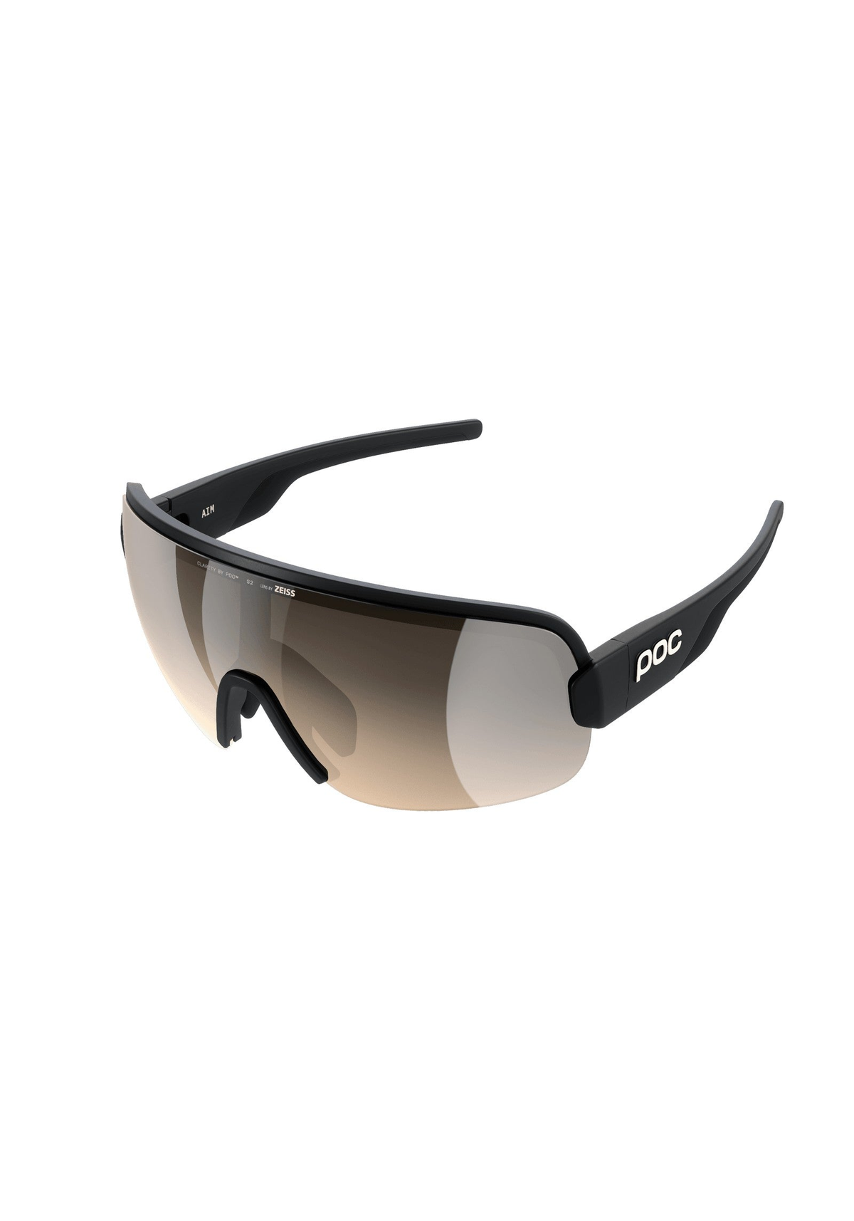 POC Aim Bike Sunglasses, Uranium Black/Clarity Trail/Partly Sunny Silver