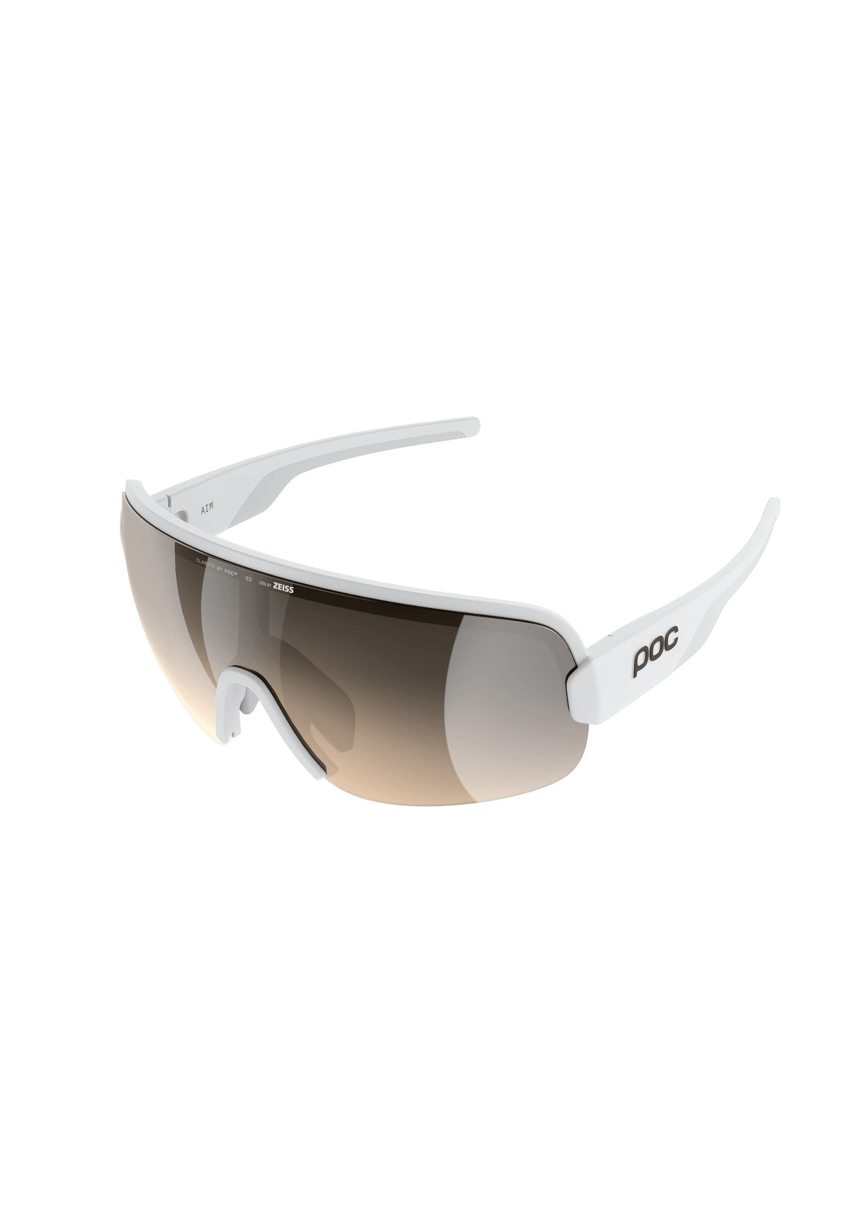 POC Aim Bike Sunglasses, Hydrogen White/Clarity Trail/Partly Sunny Silver