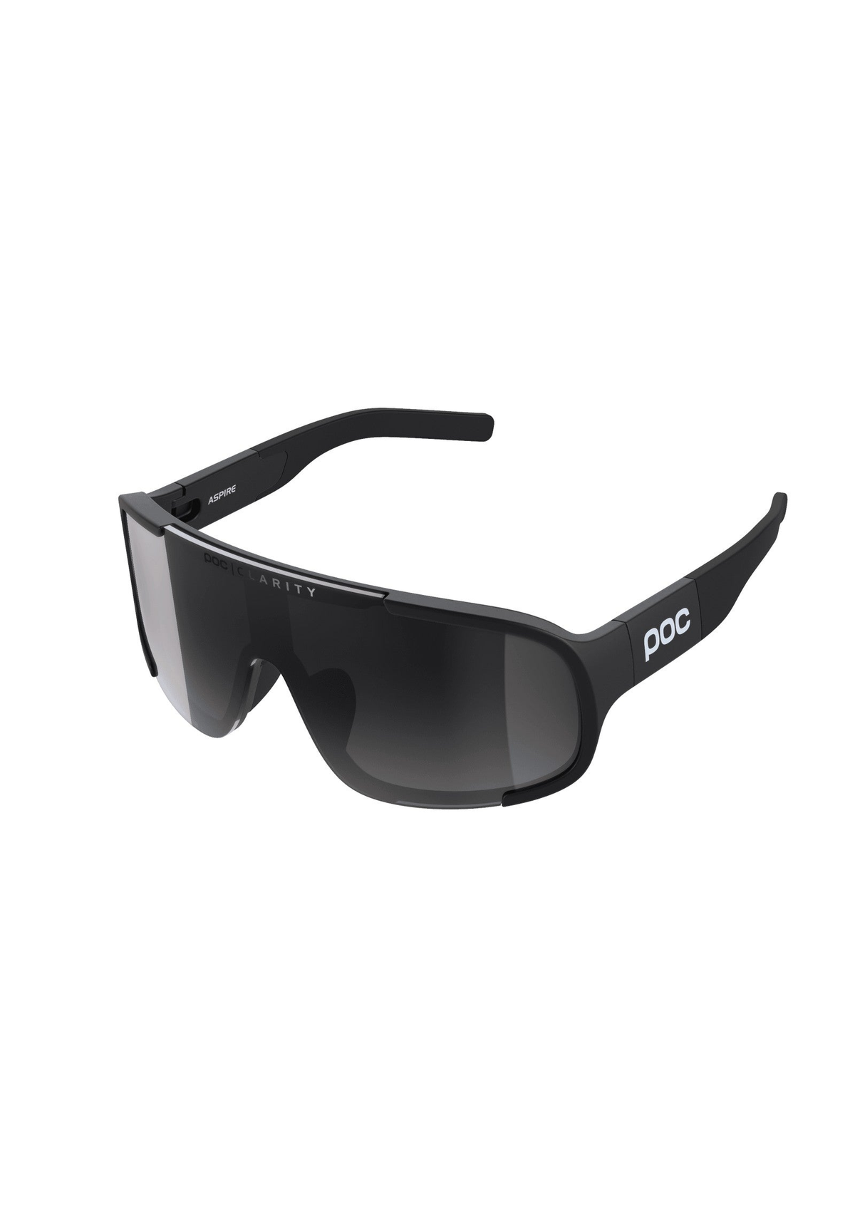 POC Aspire Wide Fit Bike Sunglasses, Uranium Black/Clarity Universal/Partly Sunny Grey