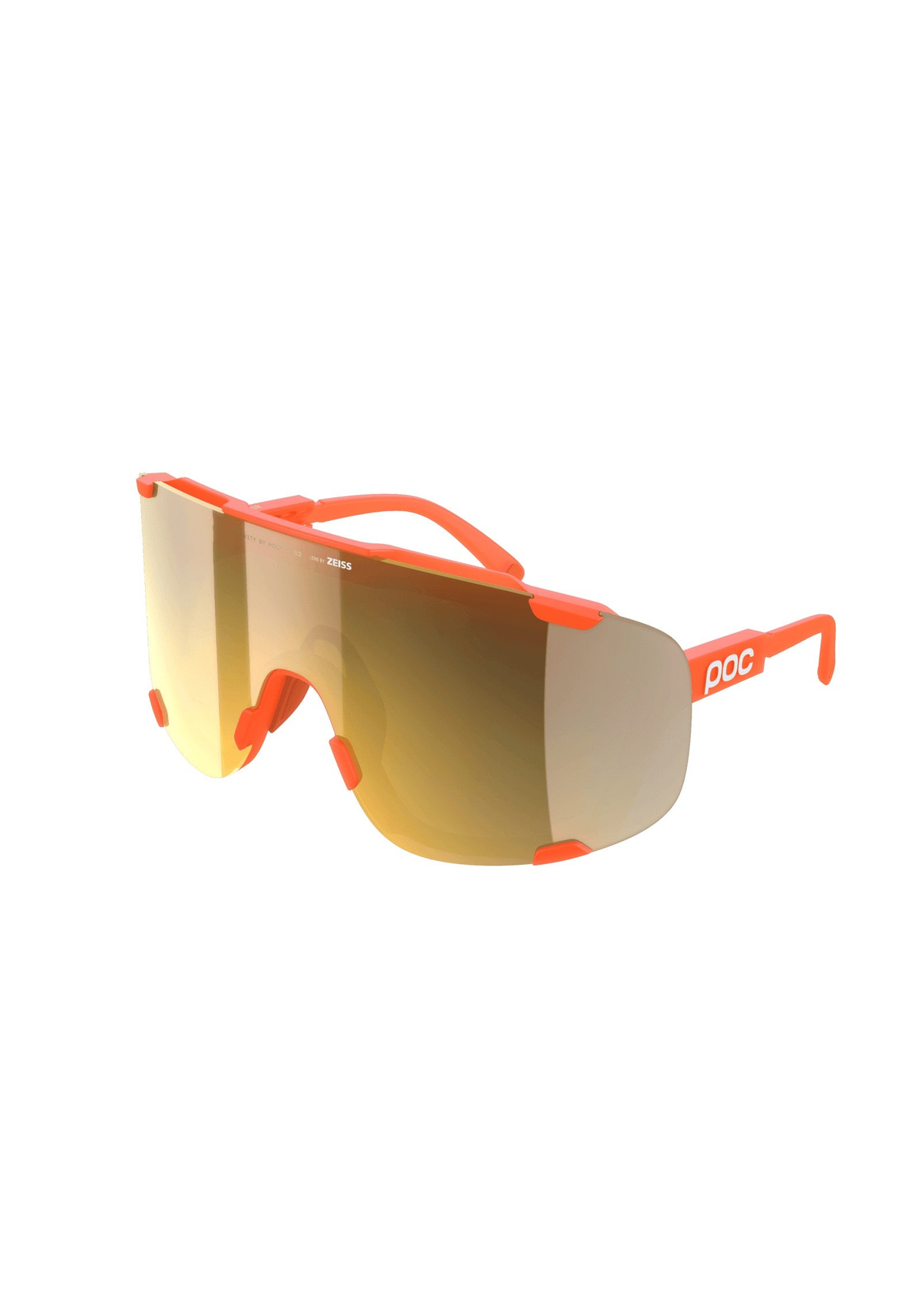 POC Devour Wide Fit Bike Sunglasses, Fluo. Orange Translucent/Clarity Road/Partly Sunny Gold