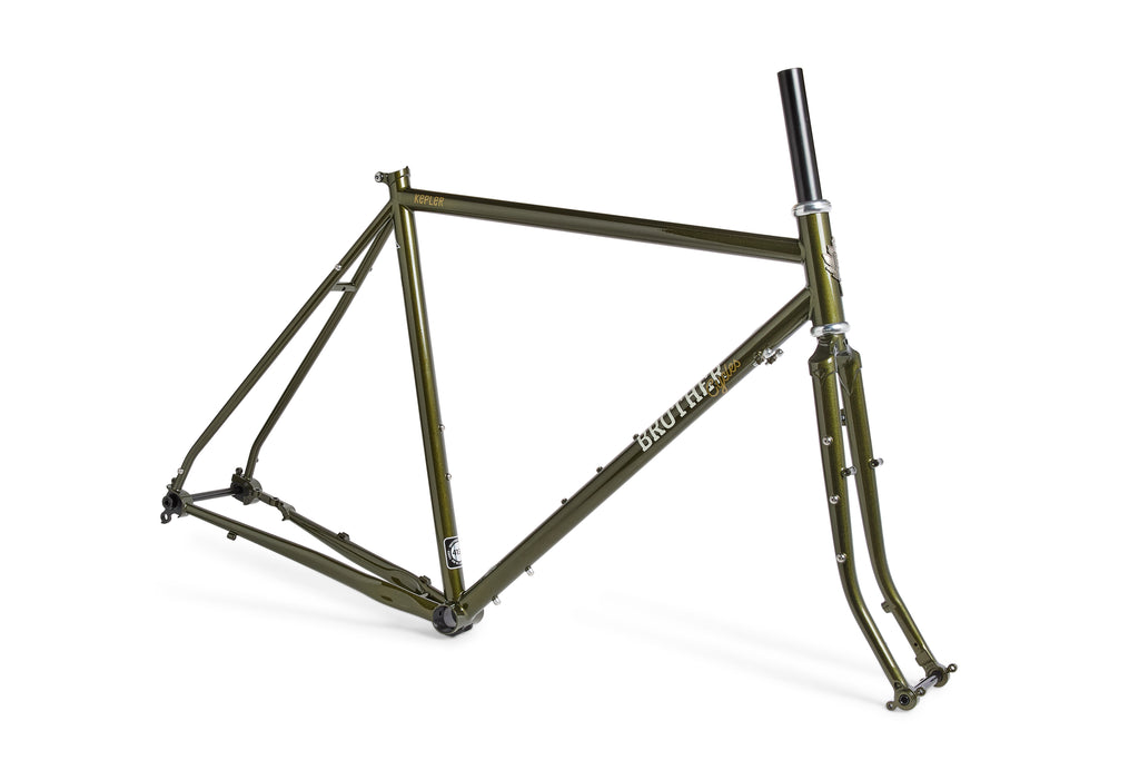 Brother Kepler lugged steel fork with triple mounts, Green Metallic
