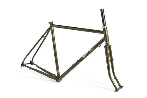 Brother Kepler lugged steel fork with triple mounts, Green Metallic