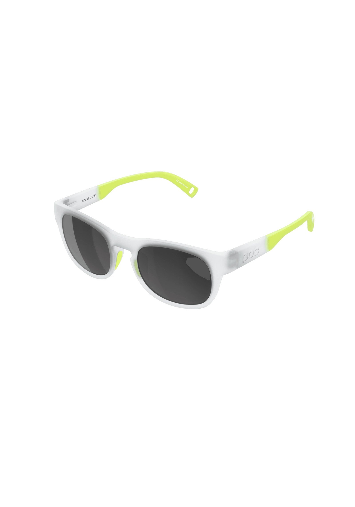POC Evolve Bike Sunglasses, Uranium Black Trans/Fluo Limegreen/Clarity POCito/Sunny Grey