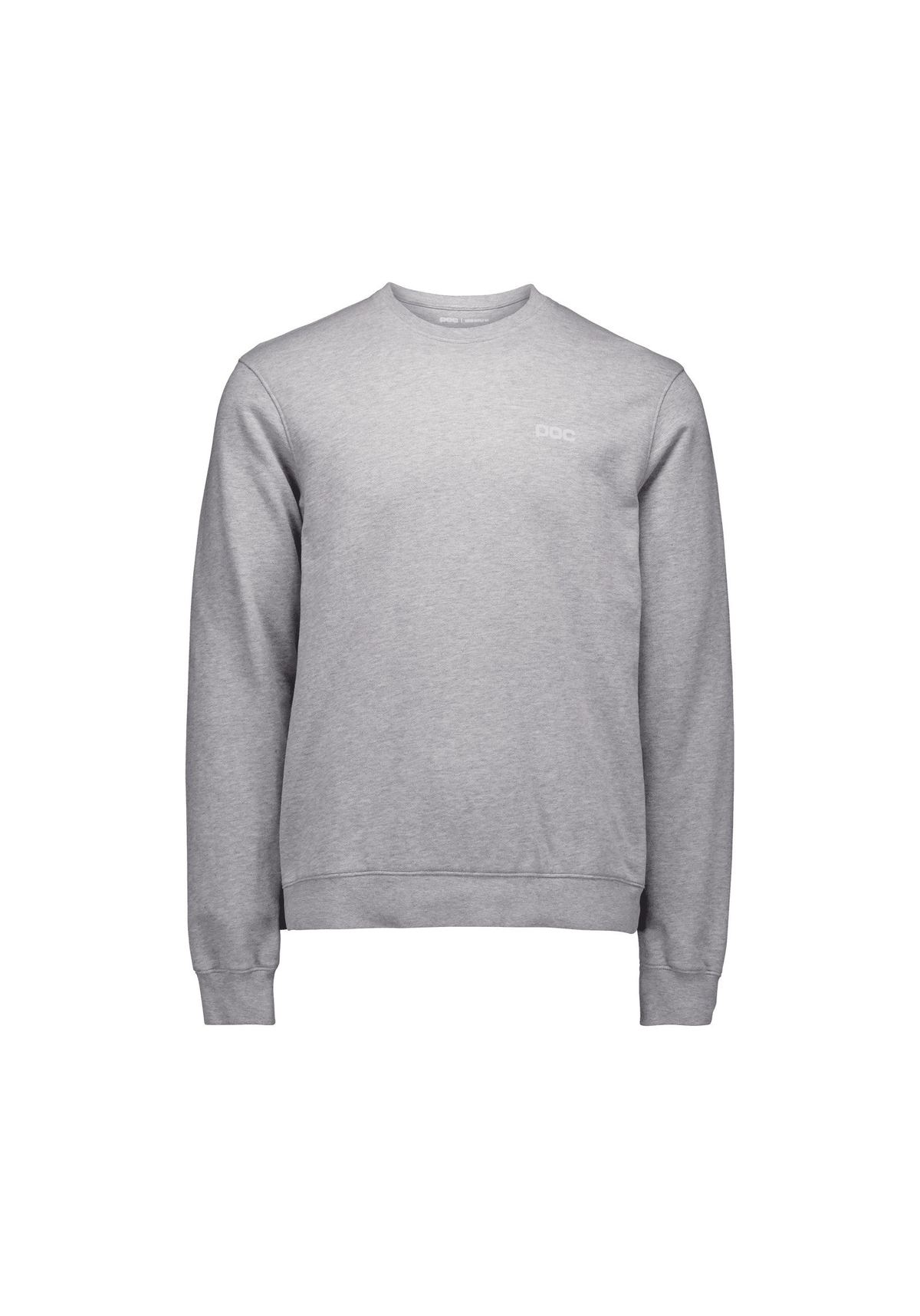 POC Men's Crew Neck Sweater, Grey Melange/Hydrogen White