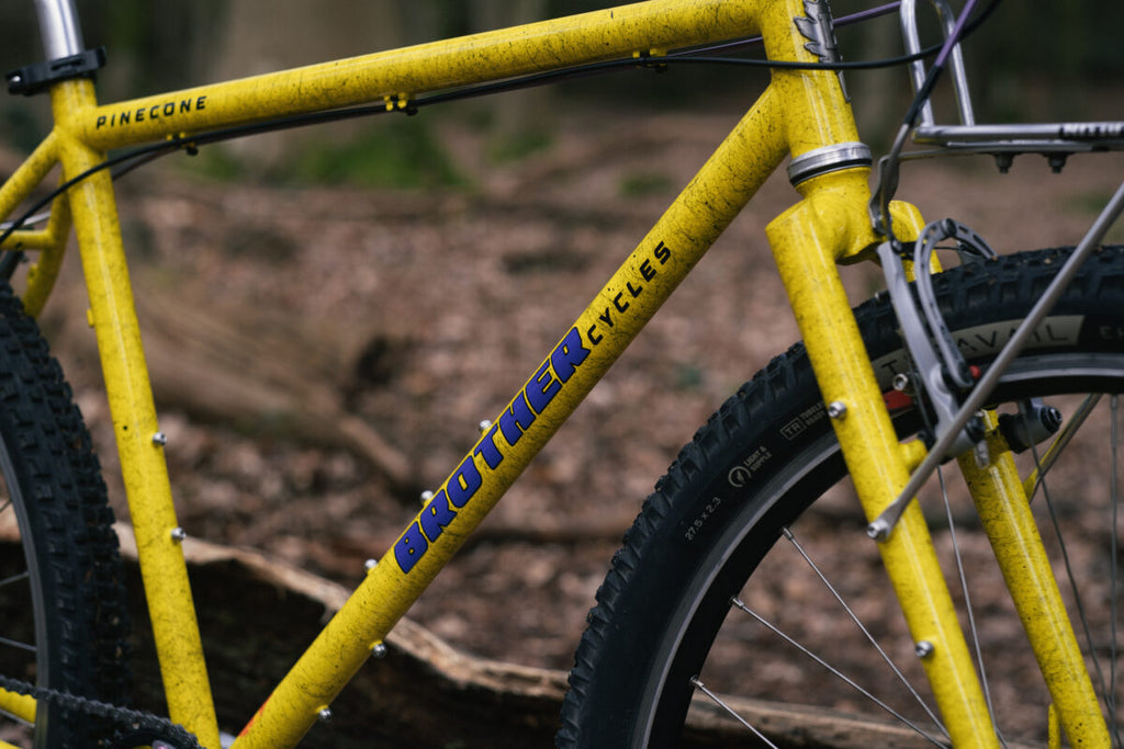 Brother Pinecone retro mountain bike build in the forest