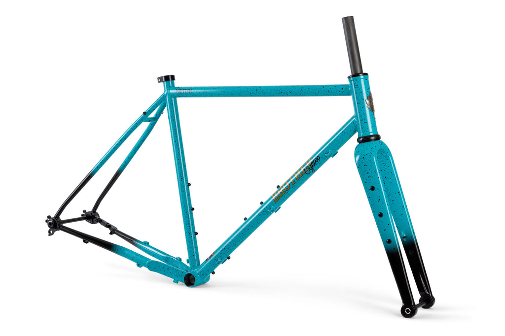 Brother Mehteh carbon gravel fork with triple cage mounts, Blue Lagoon
