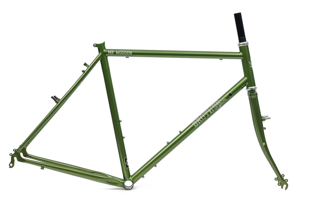 Brother Cycles Mr Wooden 2025 steel randonneur frameset in Green Metallic