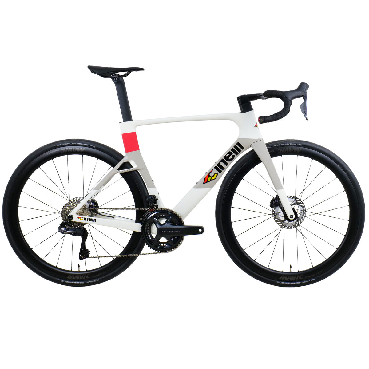 Cinelli Aeroscoop Ultegra Di2 Aero Road Bike, Coral White, view 1