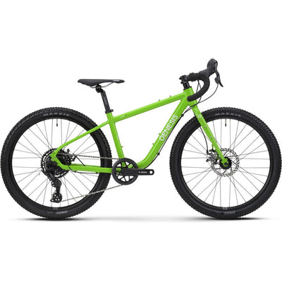 Genesis CDA Junior kids gravel bike in Polyphonic Pea, drive side view