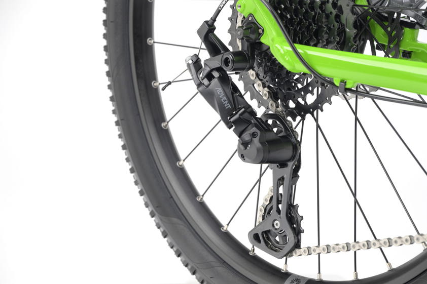 microSHIFT Advent 1x9 rear derailleur and 11-42T cassette on the Genesis CDA Junior