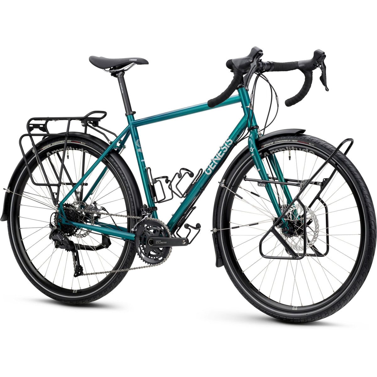 Genesis Tour de Fer 20 three-quarter view with drop bars, front and rear racks and full mudguards
