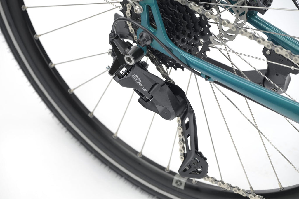 Shimano CUES rear derailleur and 11-36T cassette on the Genesis Tour de Fer 20