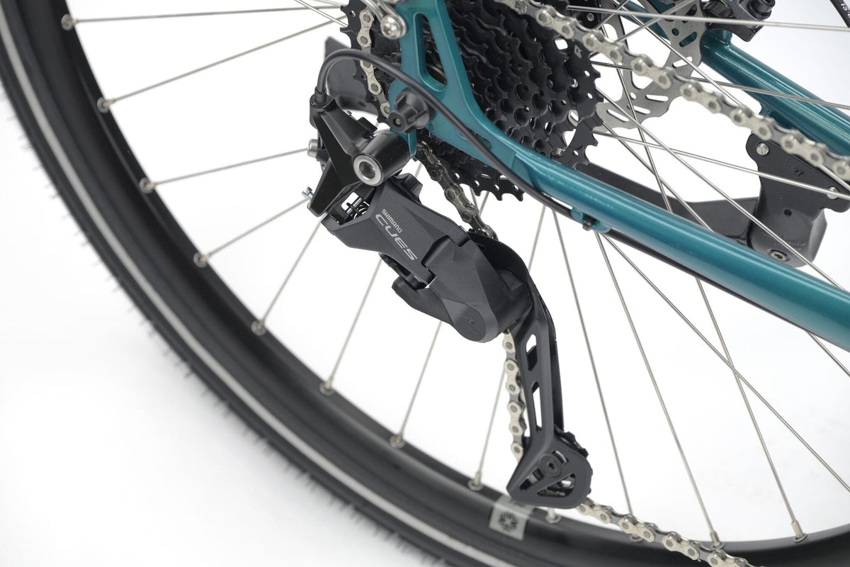 Shimano CUES rear derailleur and 11-36T cassette on the Genesis Tour de Fer 20