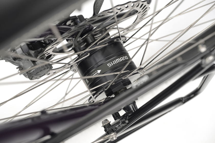 Shimano dynamo front hub and AtranVelo Explorer lowrider rack on the Genesis Tour de Fer 30
