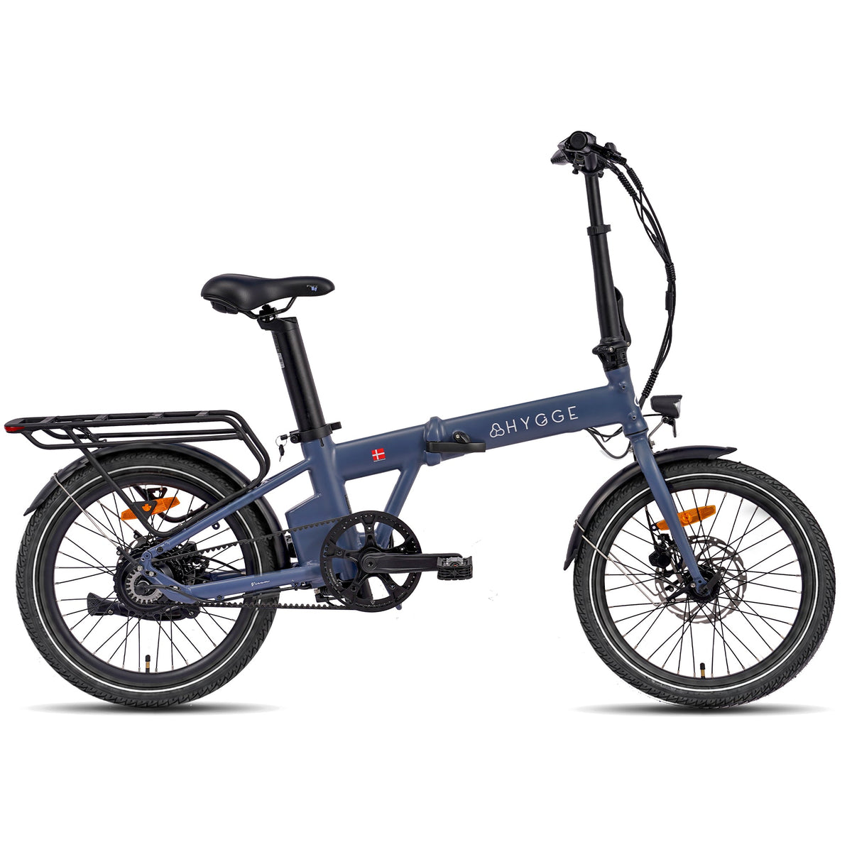 Hygge Virum Auto 2026 in Nocturne Blue with Schwalbe tyre upgrade