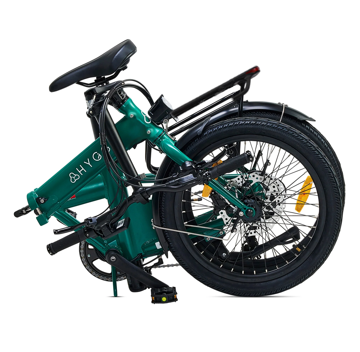 Hygge Virum 2026 folding e-bike folded down for compact storage