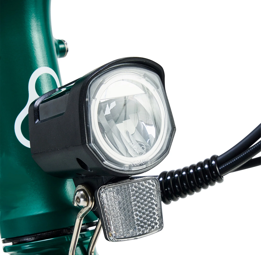 Integrated LED front light on the Hygge Virum 2026 folding e-bike