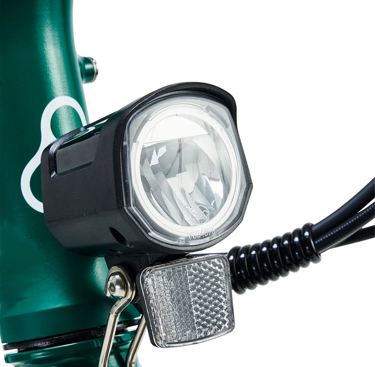 Integrated LED front light on the Hygge Virum 2026 folding e-bike