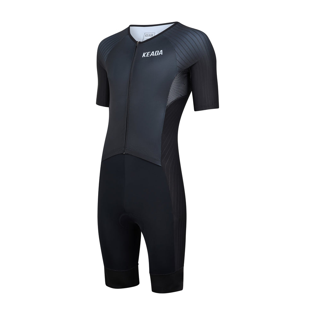 Keada Essential Trisuit - Men's Sleeved Trisuit Black, alternative view 2, available at Aztecs Bikes in East London
