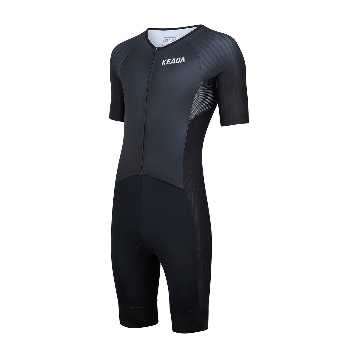 Keada Essential Trisuit - Men's Sleeved Trisuit Black, alternative view 2, available at Aztecs Bikes in East London