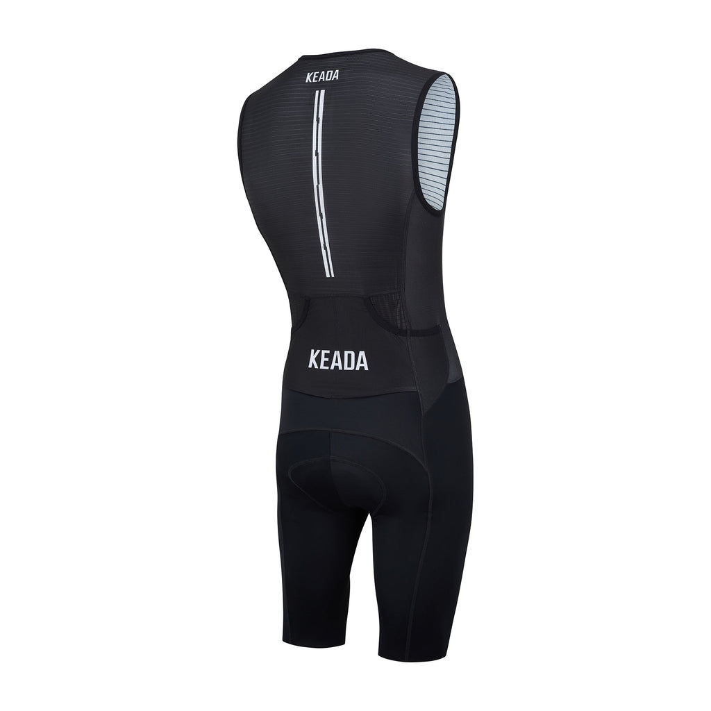 Keada Essential Trisuit - Men's Sleeveless Trisuit Black, alternative view 2, available at Aztecs Bikes in East London