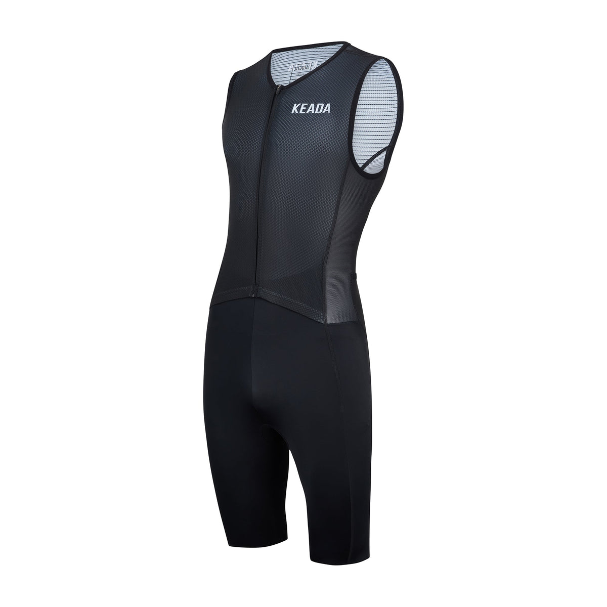 Keada Essential Trisuit - Men's Sleeveless Trisuit Black, alternative view 3, available at Aztecs Bikes in East London