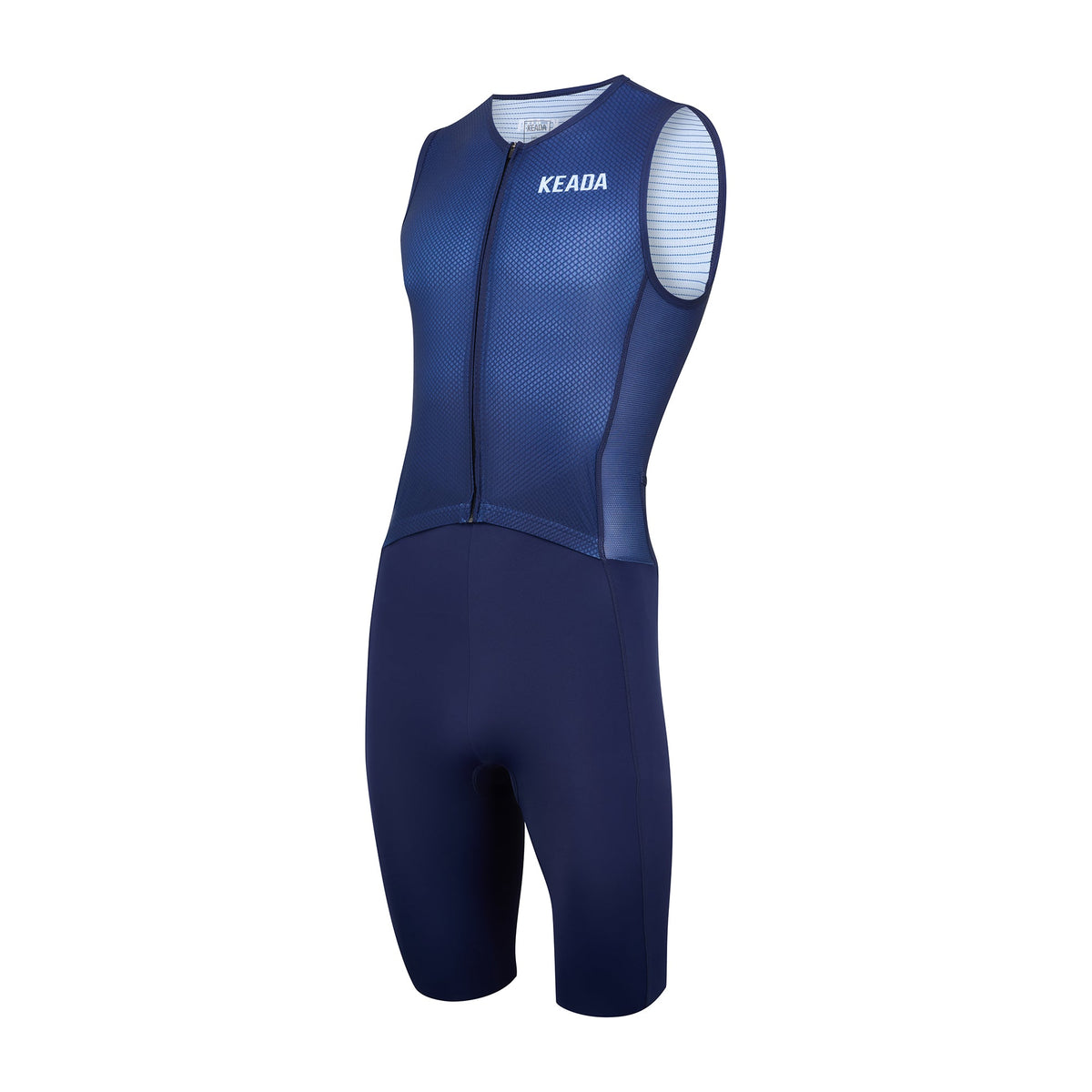 Keada Essential Trisuit - Men's Sleeveless Trisuit Navy, alternative view 2, available at Aztecs Bikes in East London