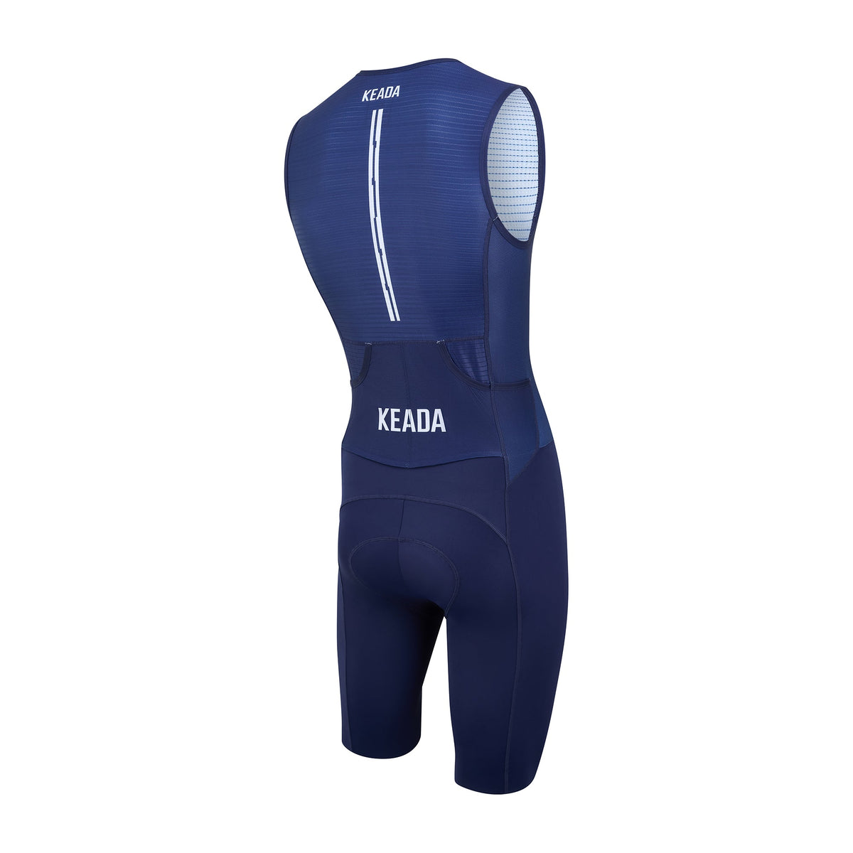 Keada Essential Trisuit - Men's Sleeveless Trisuit Navy, alternative view 3, available at Aztecs Bikes in East London