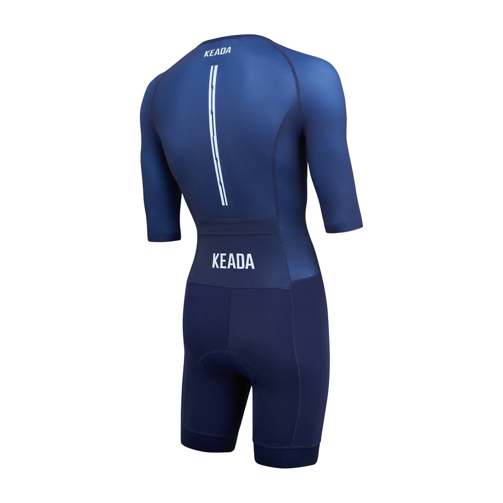 Keada Essential Trisuit - Women's Sleeved Trisuit Navy, alternative view 2, available at Aztecs Bikes in East London