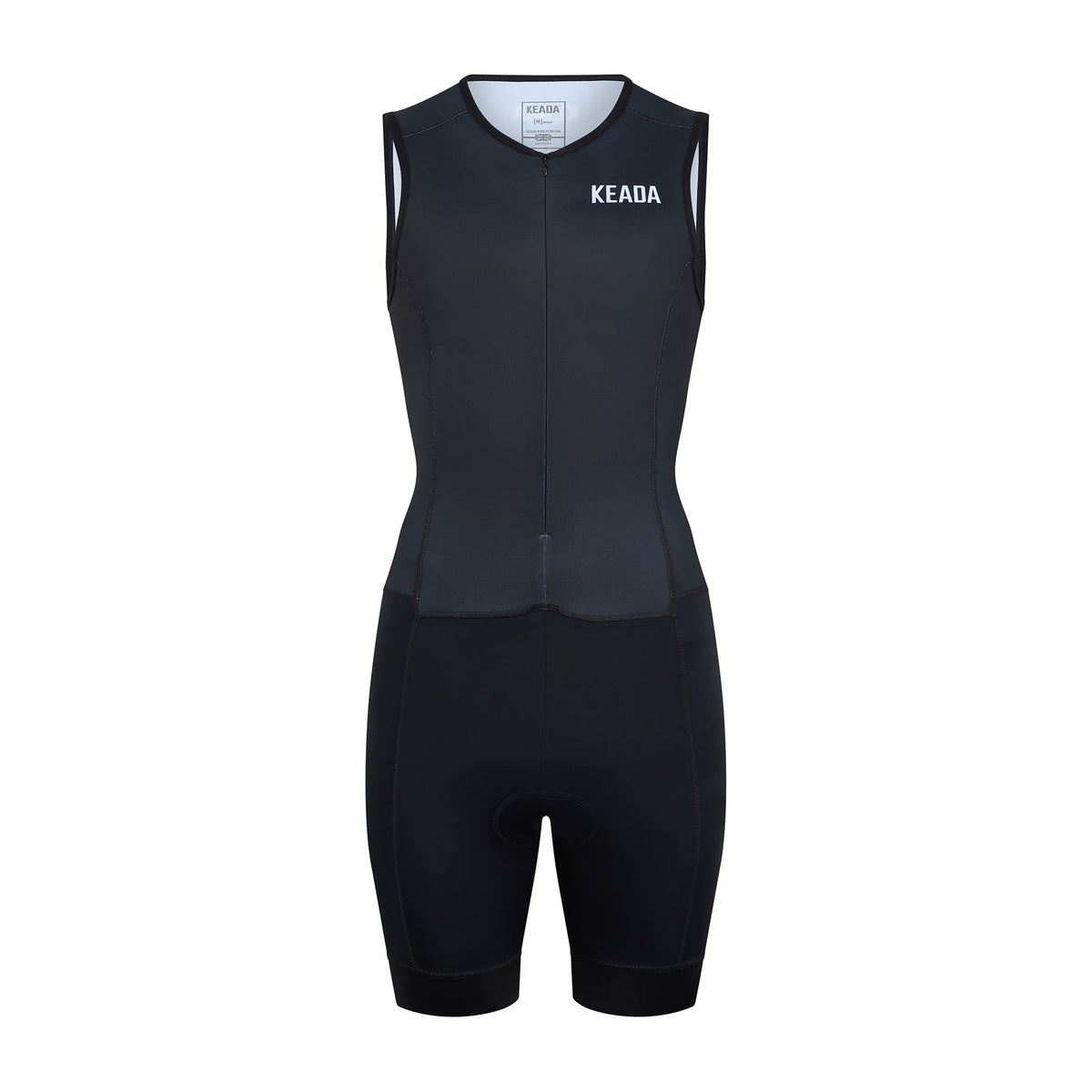 Keada Essential Trisuit - Women's Sleeveless Trisuit Black, official product photo, available at Aztecs Bikes in East London