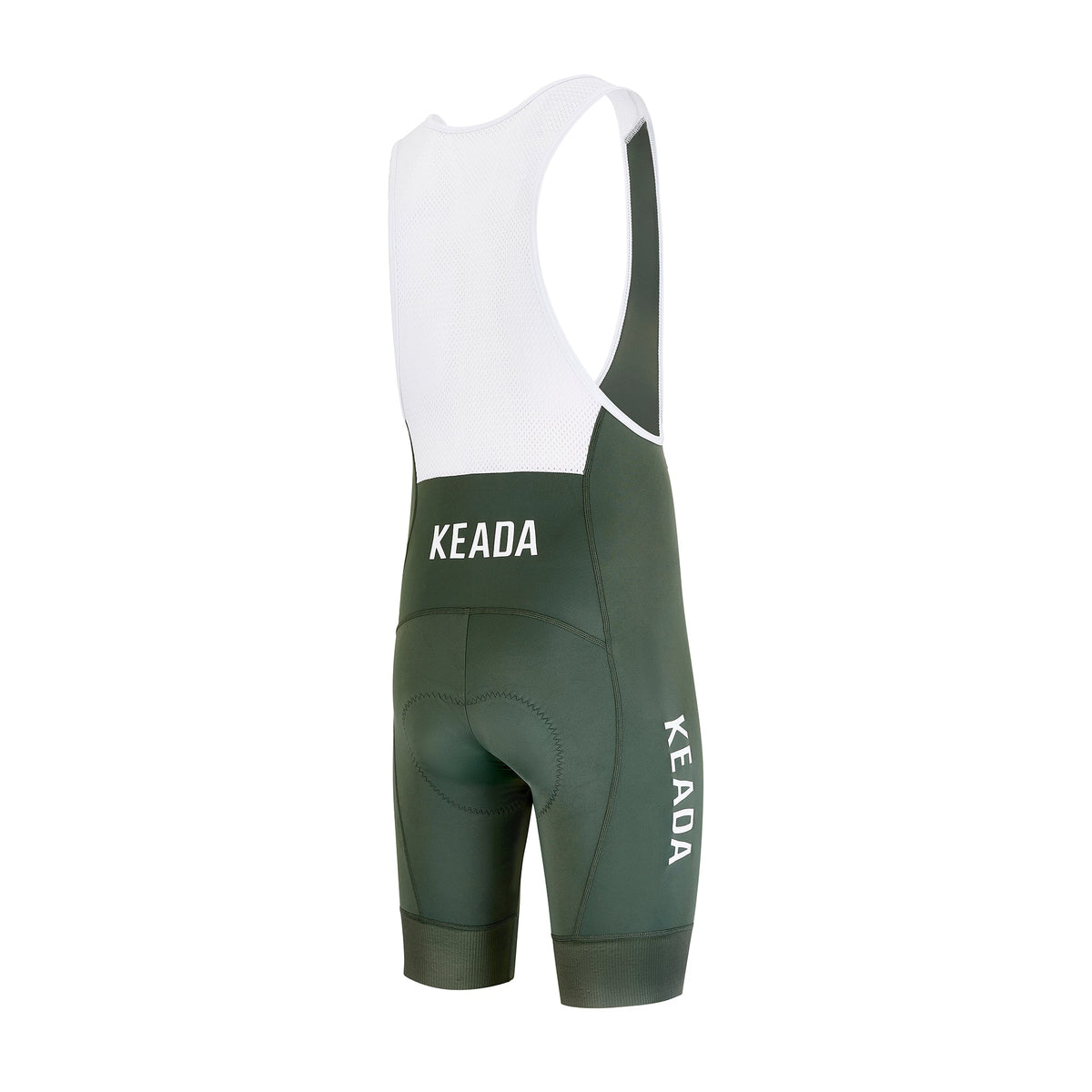 Keada Men's Essential Bib Shorts - Olive, alternative view 3, available at Aztecs Bikes in East London