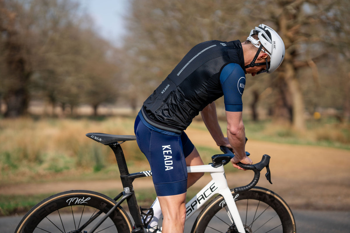 Keada Men's Essential Cycling Gilet - Black, alternative view 2, available at Aztecs Bikes in East London