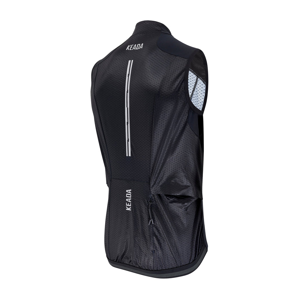 Keada Men's Essential Cycling Gilet - Black, alternative view 4, available at Aztecs Bikes in East London