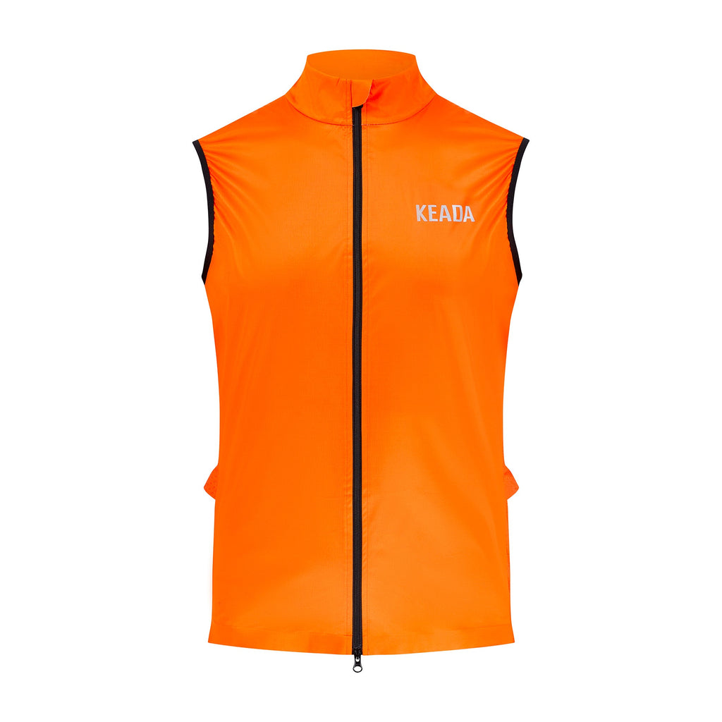 Keada Men's Essential Cycling Gilet - Orange, official product photo, available at Aztecs Bikes in East London