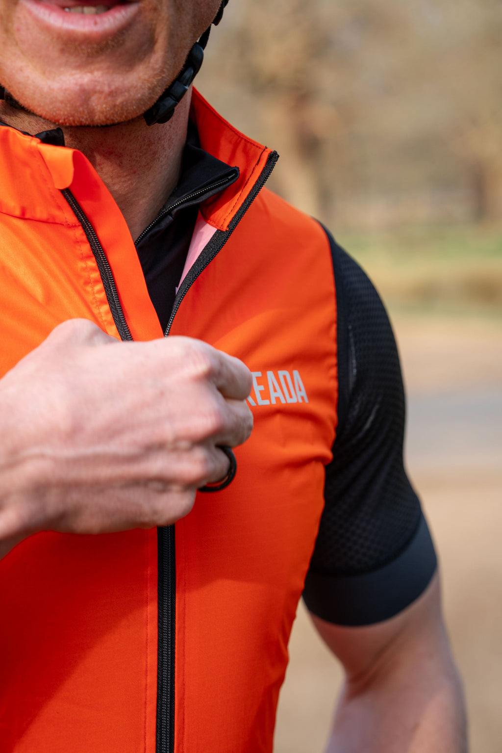 Keada Men's Essential Cycling Gilet - Orange, alternative view 2, available at Aztecs Bikes in East London