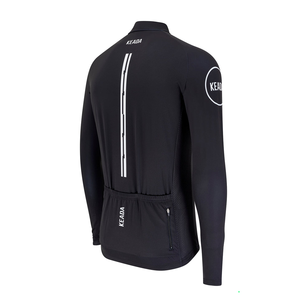 Keada Men's Essential Long Sleeved Cycling Jersey - Black, alternative view 4, available at Aztecs Bikes in East London
