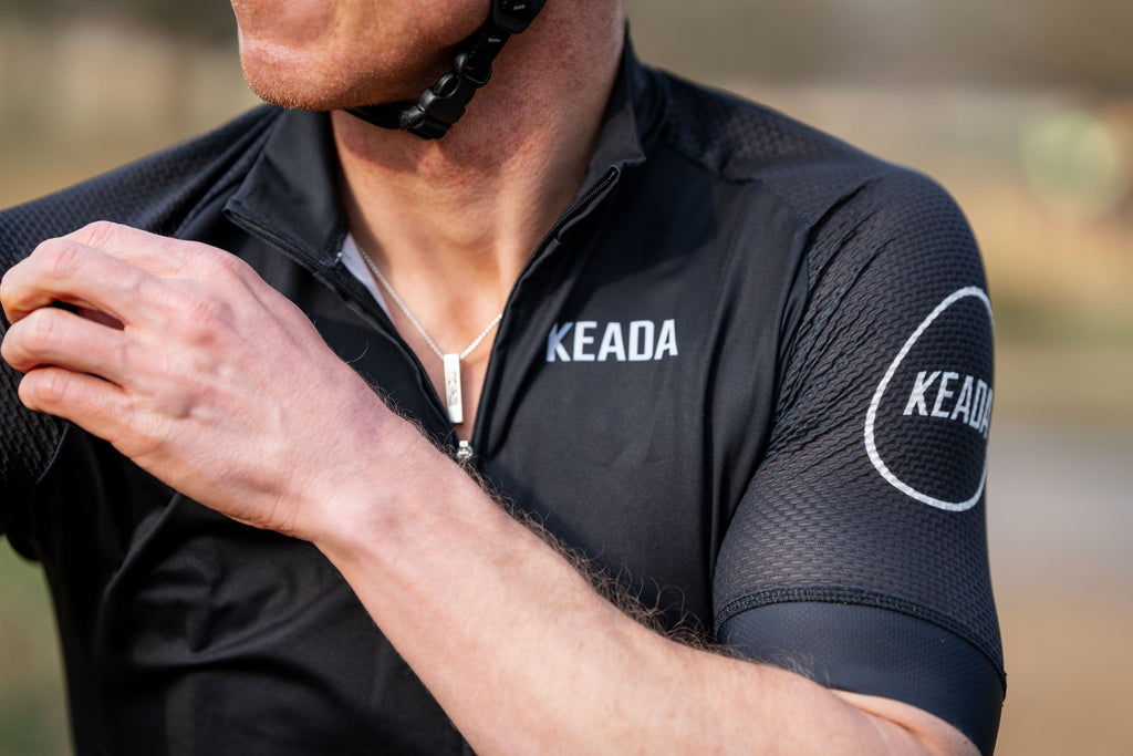 Keada Men's Essential Short Sleeved Cycling Jersey - Black, alternative view 2, available at Aztecs Bikes in East London