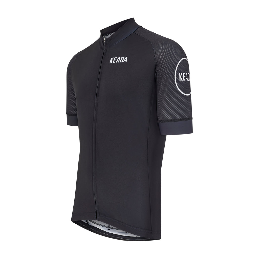 Keada Men's Essential Short Sleeved Cycling Jersey - Black, alternative view 3, available at Aztecs Bikes in East London