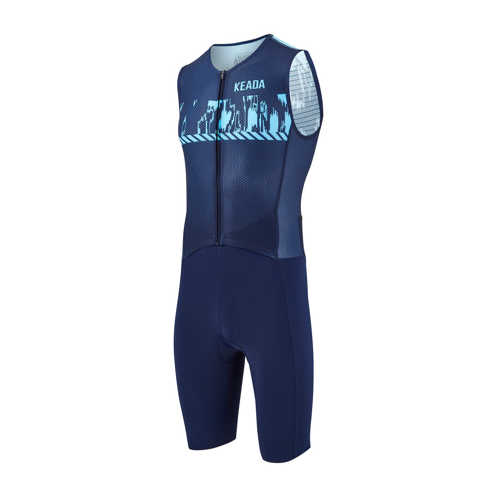 Keada Signal Three - Men's Sleeveless Trisuit, alternative view 2, available at Aztecs Bikes in East London