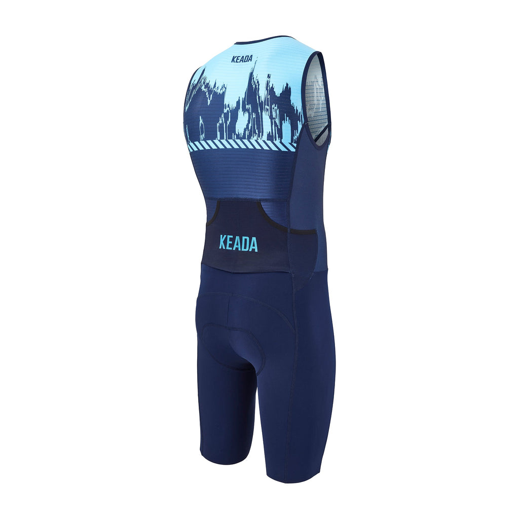 Keada Signal Three - Men's Sleeveless Trisuit, alternative view 3, available at Aztecs Bikes in East London