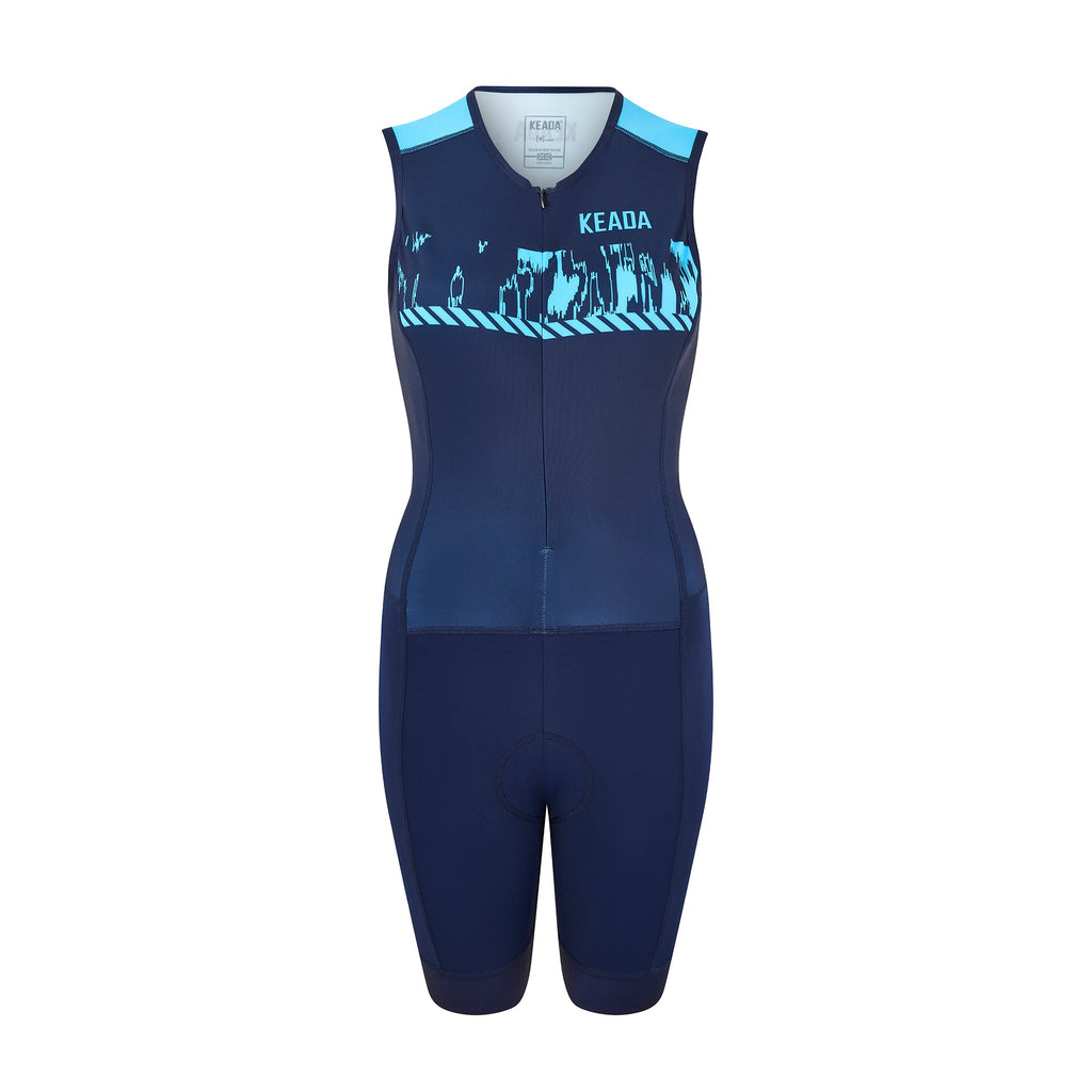 Keada Signal Three - Women's Sleeveless Trisuit, official product photo, available at Aztecs Bikes in East London