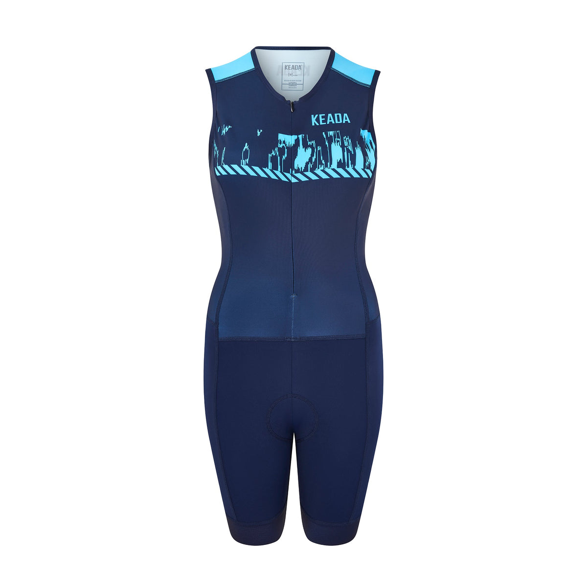 Keada Signal Three - Women's Sleeveless Trisuit, official product photo, available at Aztecs Bikes in East London