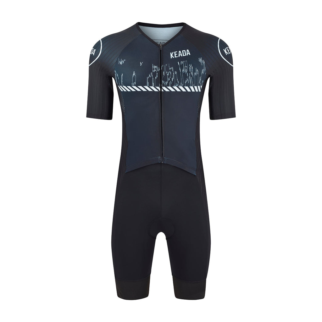 Keada Signal Two - Men's Sleeved Trisuit, official product photo, available at Aztecs Bikes in East London